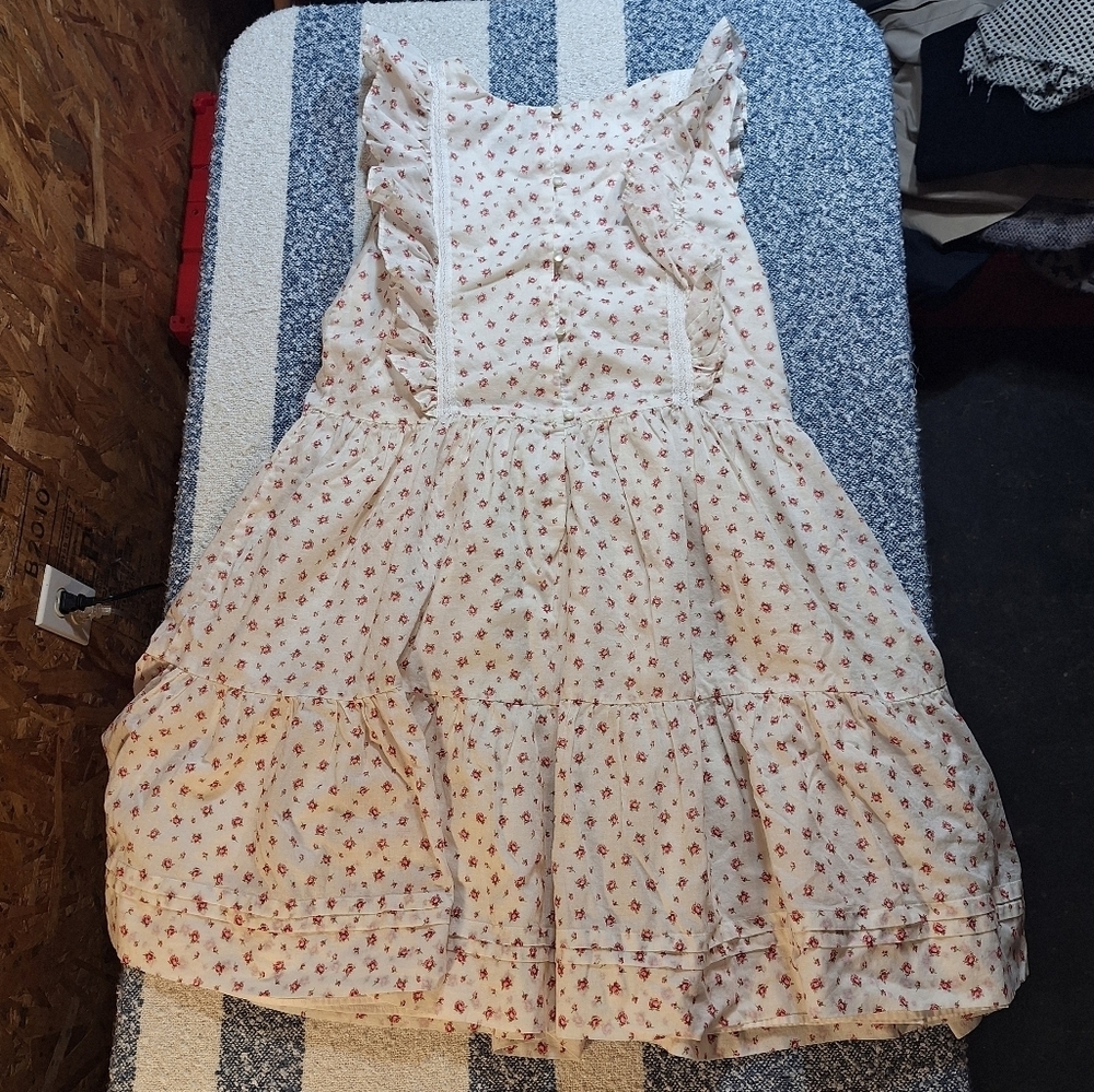Polo Ralph Lauren Rose print sleeveless dress with ruffles sleeves size 16